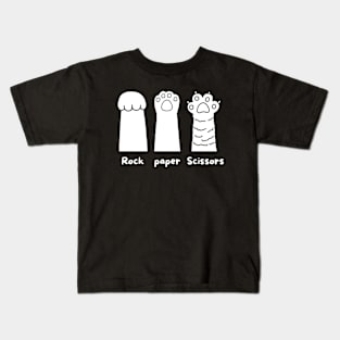 Rock Paper Scissors Cute Cat Paw Kids T-Shirt